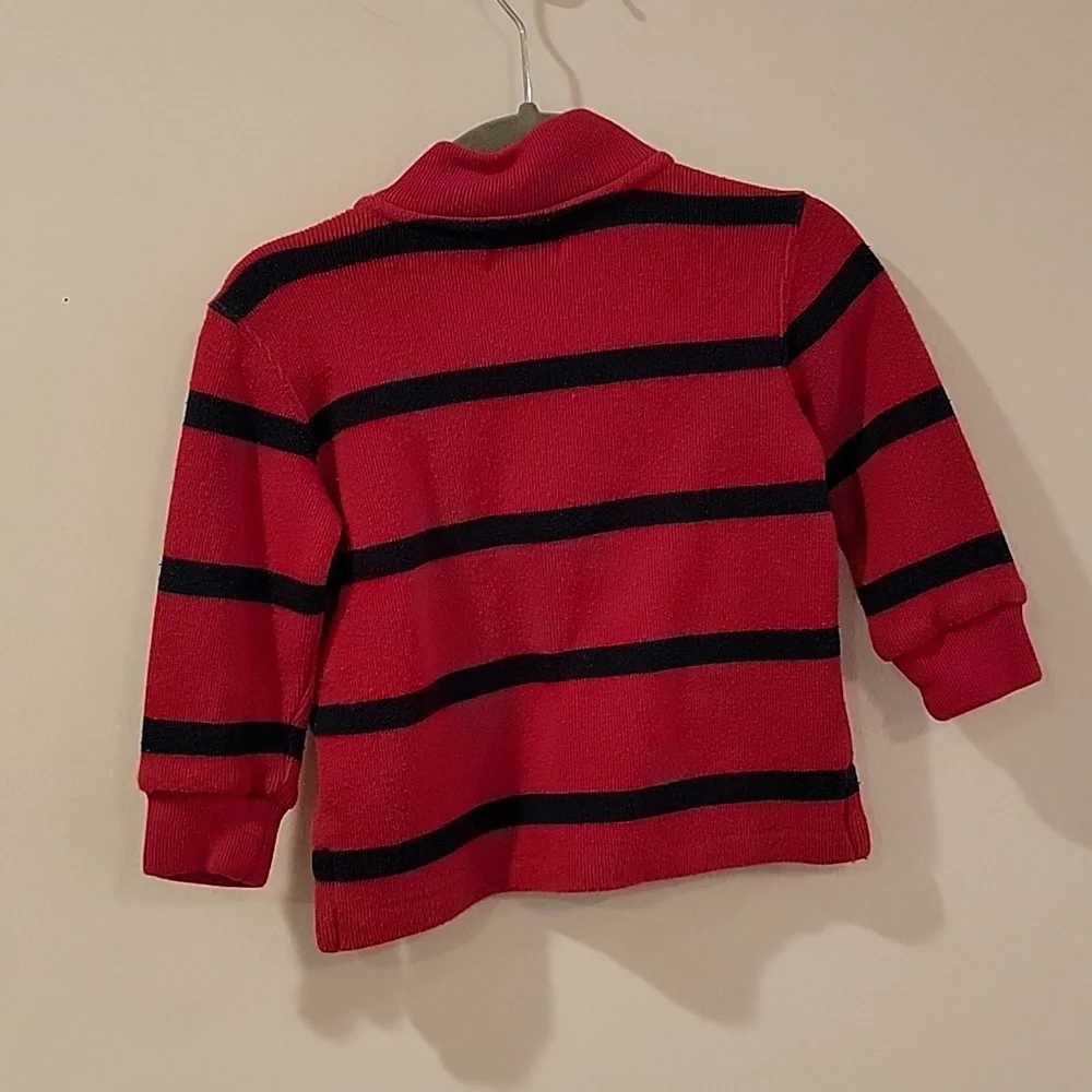 Polo ralph lauren sweater baby Size 12m very comfortable red and blue stripe zip